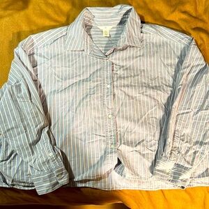 H&M - Cropped Oxford Button Up Shirt